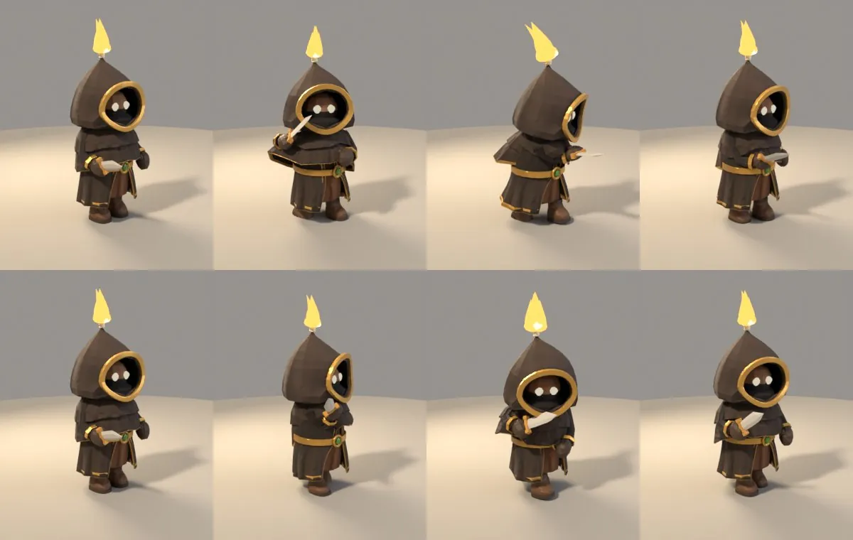 The Neged mid-swing in two attack poses